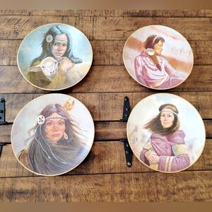 Vintage Native American Collector Plates Set of 4 Gregory Perillo Princess Serie
